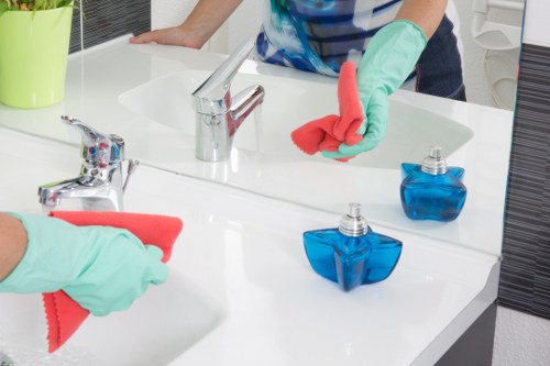 Expert technician cleaning a modern oven