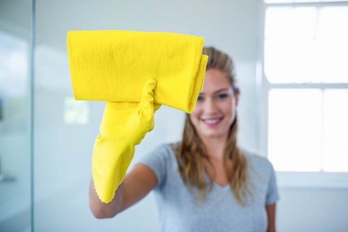 Professional cleaning service at work