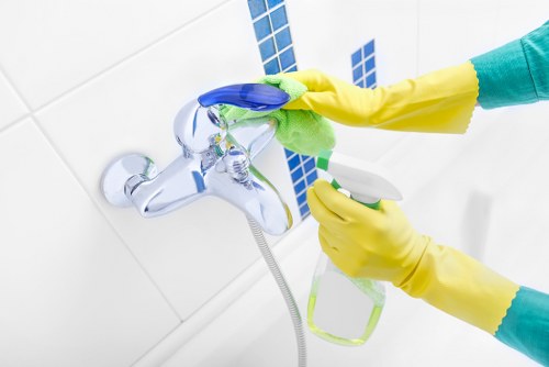 Technician cleaning an oven in Wimbledon